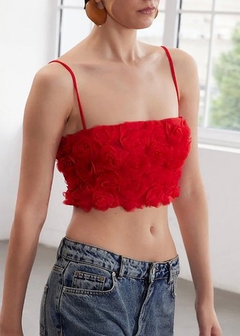 Hiç giyilmedi Kırmızı Straplez Büstiyer - Görsel 3