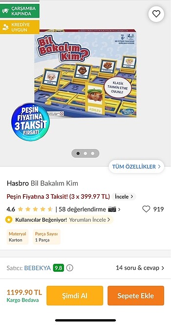 Fisher Price Bil Bakalım Kim?