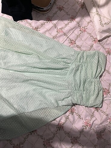 Bershka Puantiyeli tül elbise