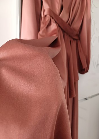 Kahverengi Drapeli Uzun Abiye Elbise - Görsel 8