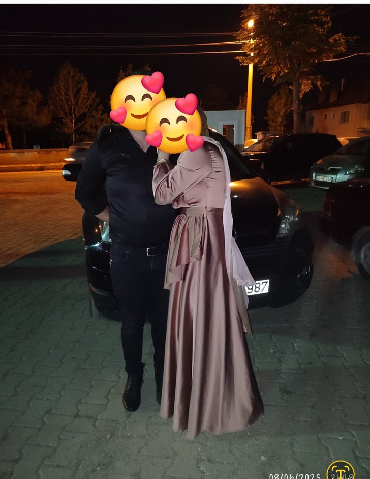 Kahverengi Drapeli Uzun Abiye Elbise - Görsel 4