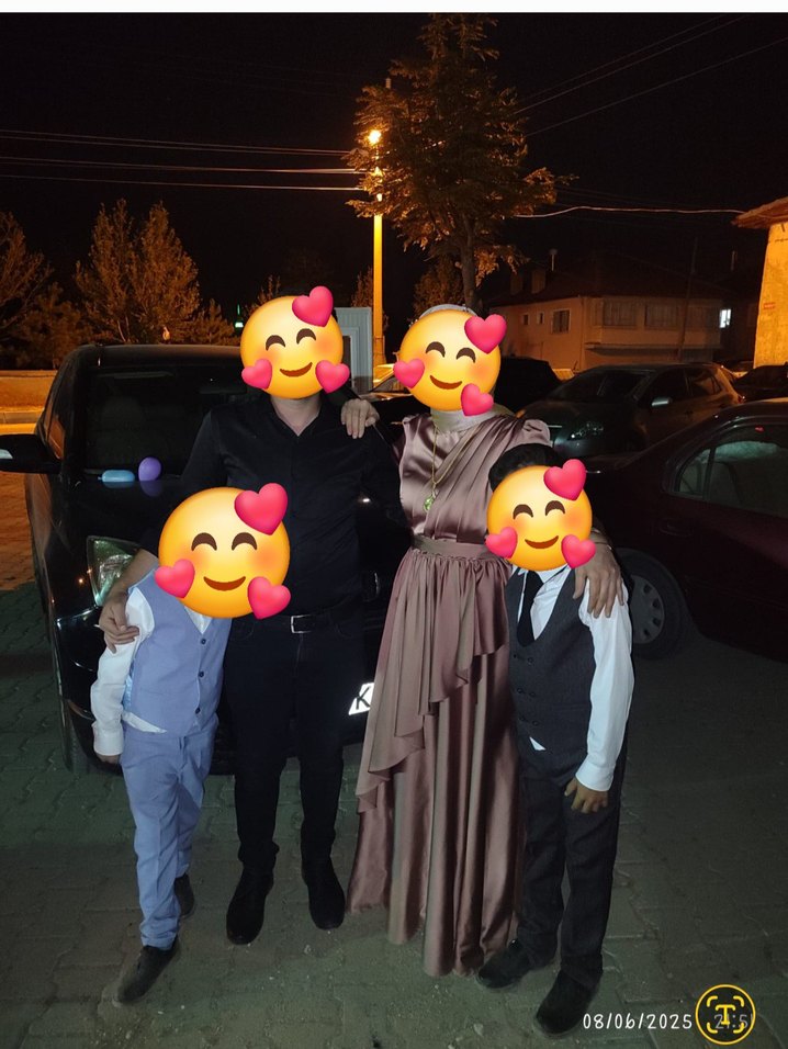 Kahverengi Drapeli Uzun Abiye Elbise - Görsel 5