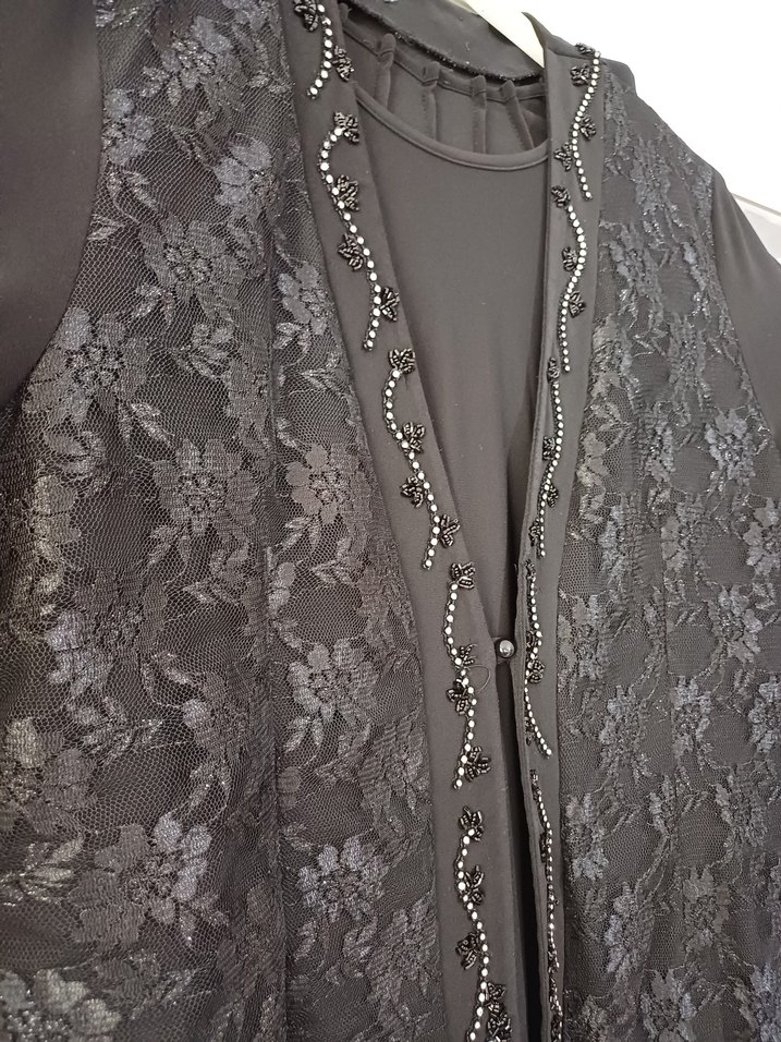 Diger Siyah Dantel Detaylı Kadın Uzun Takım - Görsel 2