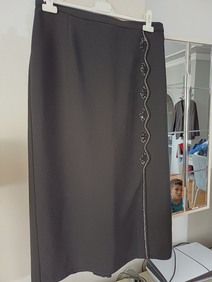 Diger Siyah Dantel Detaylı Kadın Uzun Takım - Görsel 4