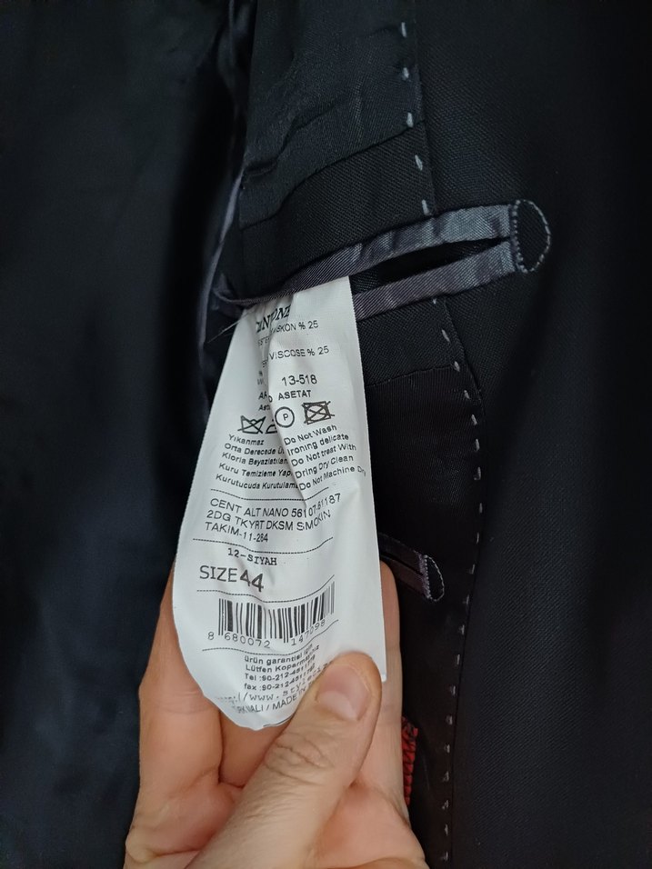 Erkek Siyah Düğmeli Klasik Kesim Takım Elbise - Görsel 2