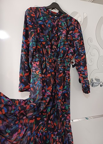 LC Waikiki Uzun Kol Desenli Bohem Kadın Elbise
