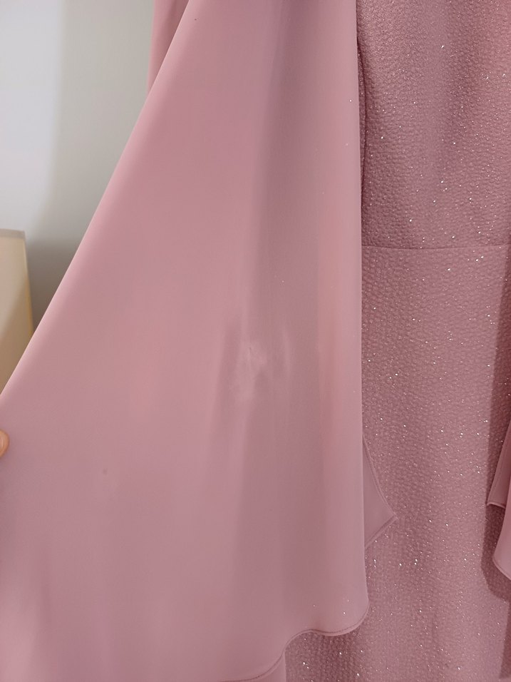 Pembe Drapeli Uzun Abiye Elbise - Görsel 3