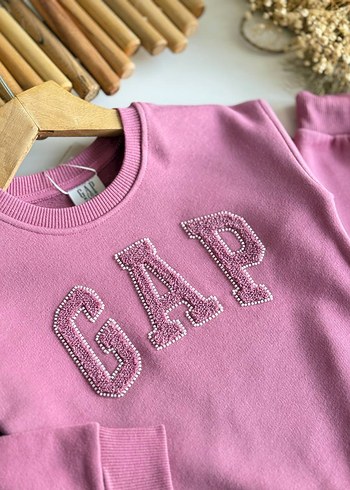 Diğer Pembe Nakışlı Kız Çocuk Sweatshirt ve Eşofman Takımı