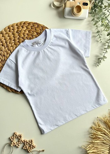 Beyaz Düz Çocuk İçlik Tişörtü - Görsel 2