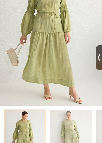 Kadın Uzun Pileli tesettür Elbise - Görsel 2