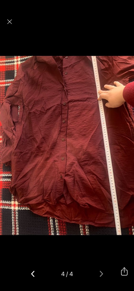 Defacto modest Bordo tesettür tunik gömlek - Görsel 2