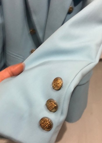 Robin Mavi Düğmeli Kadın Blazer Ceket