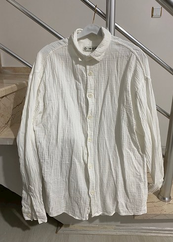 Diğer Ekru Minimal Oversize Gomlek