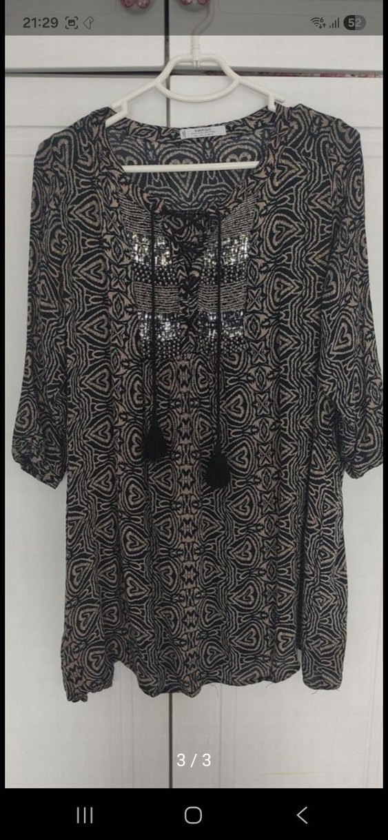 Boncuk İşlemeli Siyah Bohem tunik hamilelerde giyebilir - Görsel 2