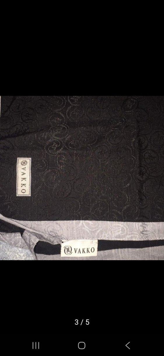 Siyah Desenli Kadın Şal - Vakko hologram şal - Görsel 3