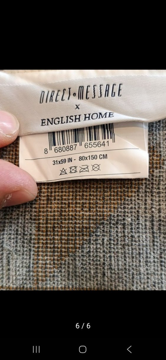 Koyu Altın Renkli Bohem Kareli Halı 80 e 150 - Görsel 3