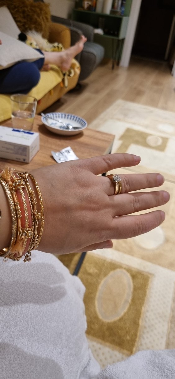 Altın Renkli Zincir Detaylı Bohem Bileklik - Görsel 2