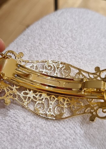 Vintage Altın Renk Boncuklu aaç tokası düğün akswsuar - Görsel 3