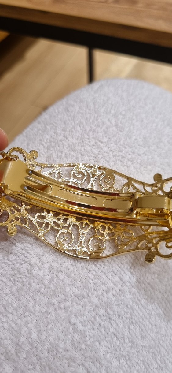 Vintage Altın Renk Boncuklu aaç tokası düğün akswsuar - Görsel 3