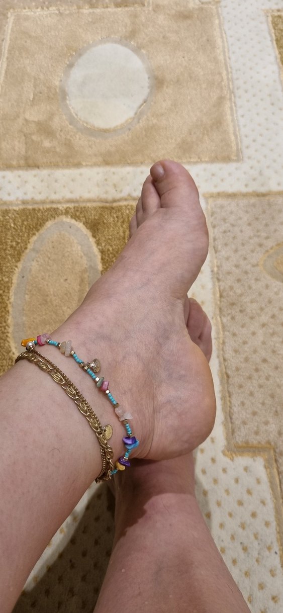 Boncuklu Çok Renkli Bohem Halhal - Görsel 3