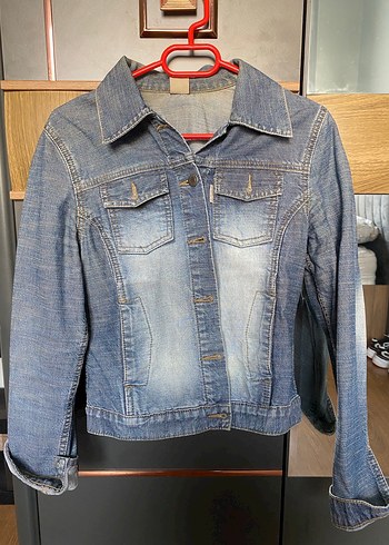 Düğmeli Kadın Mavi Denim Ceket
