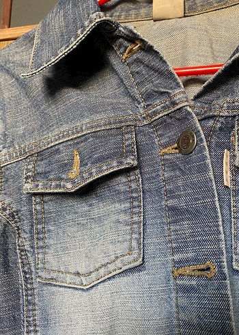 s Beden Düğmeli Kadın Mavi Denim Ceket