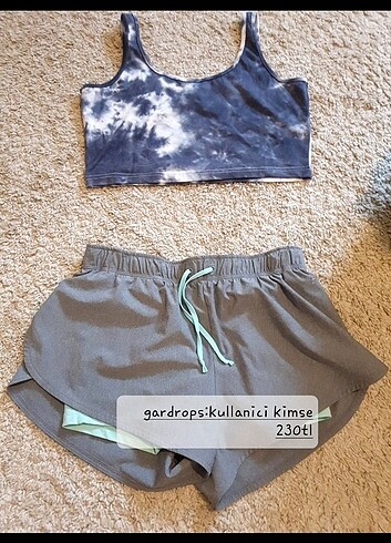 H&M şortlu büstiyer spor takım