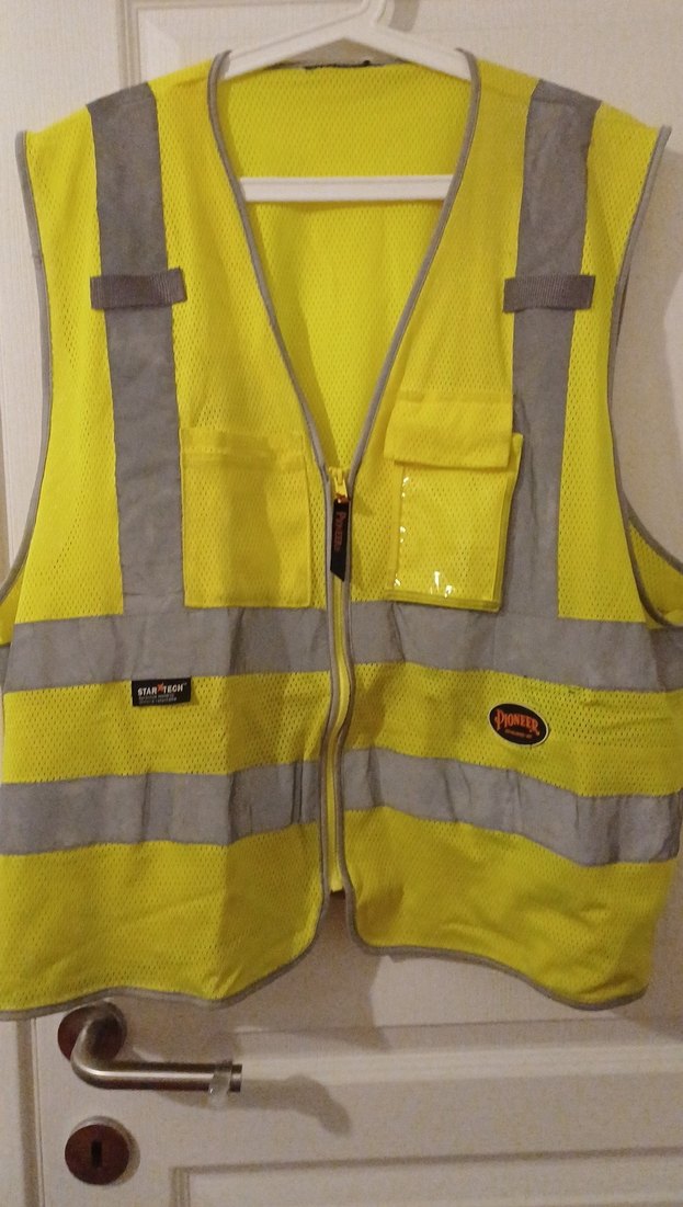 Sarı Gri Reflektörlü Fermuarlı Erkek Yelek - Görsel 5