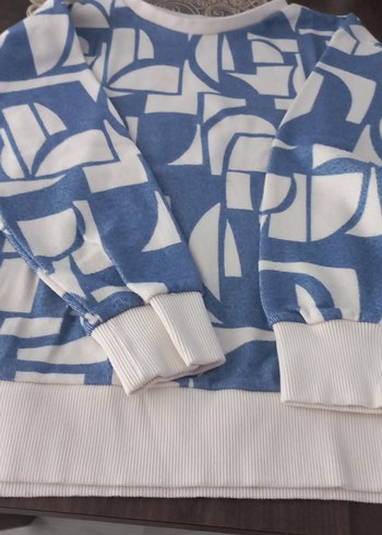 Mavi Baskılı erkek Sweatshirt - Görsel 3