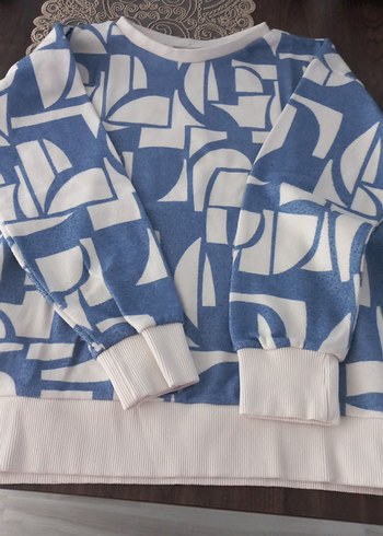 Mavi Baskılı erkek Sweatshirt - Görsel 2