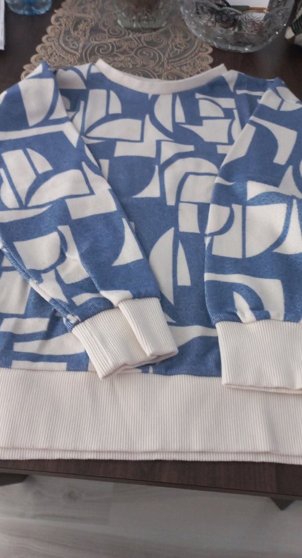 Mavi Baskılı erkek Sweatshirt - Görsel 3