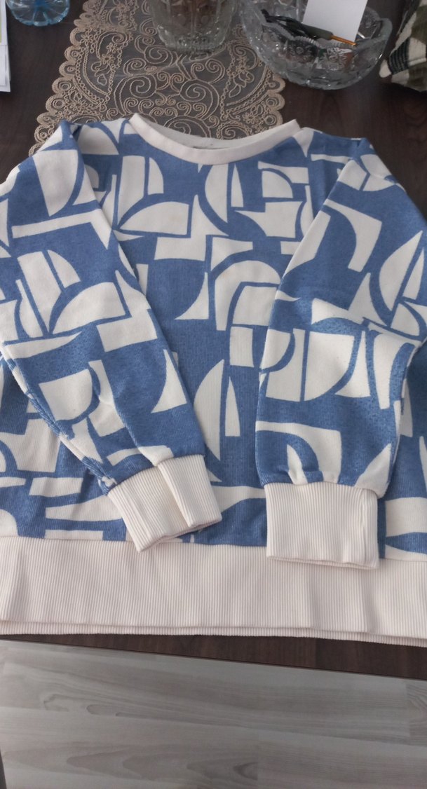 Mavi Baskılı erkek Sweatshirt - Görsel 2