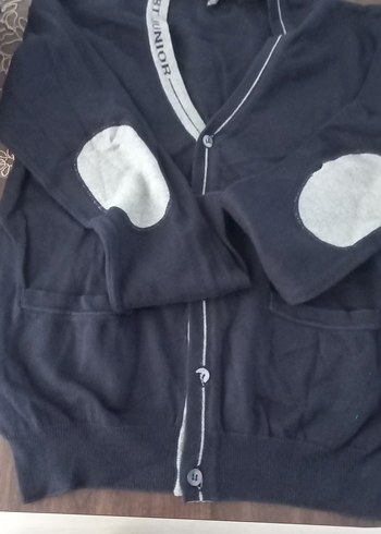 Gri Junior Düğmeli Erkek Hırka - Görsel 2