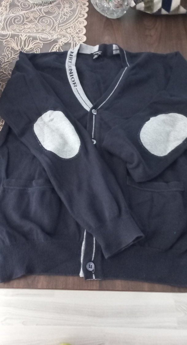 Gri Junior Düğmeli Erkek Hırka - Görsel 4