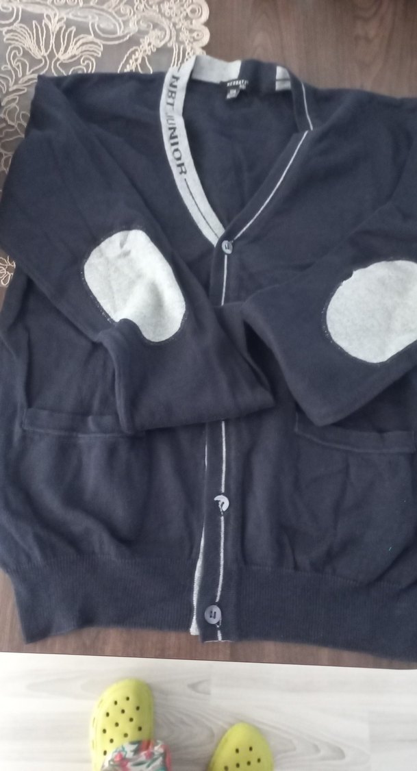 Gri Junior Düğmeli Erkek Hırka - Görsel 2