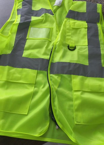 Sarı Fermuarlı Kolsuz Sokak Stili Yelek - Görsel 2