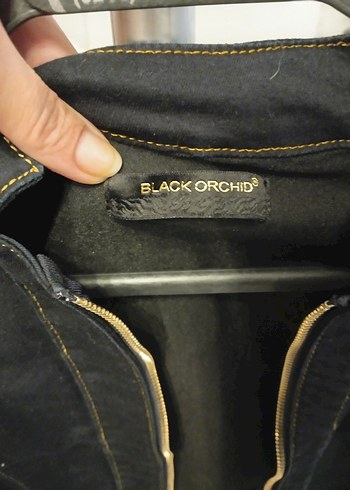 m Beden Siyah Fermuarlı Kadın Denim Ceket