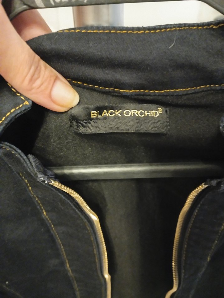 Siyah Fermuarlı Kadın Denim Ceket - Görsel 3