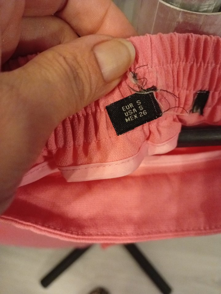 Pembe Midi Kadın Salaş Kumaş Pantolon - Görsel 2