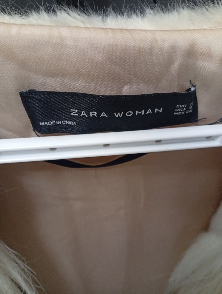 Bej Midi Kadın Suni Kürk Ceket - Görsel 3