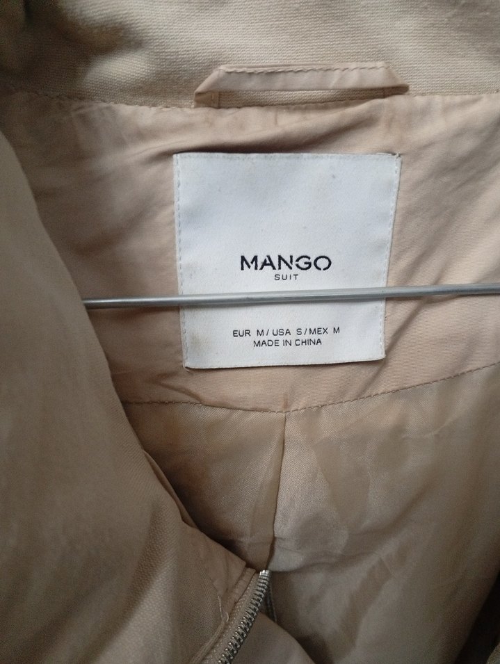 Bej Midi Kadın Keten Ceket - Görsel 2