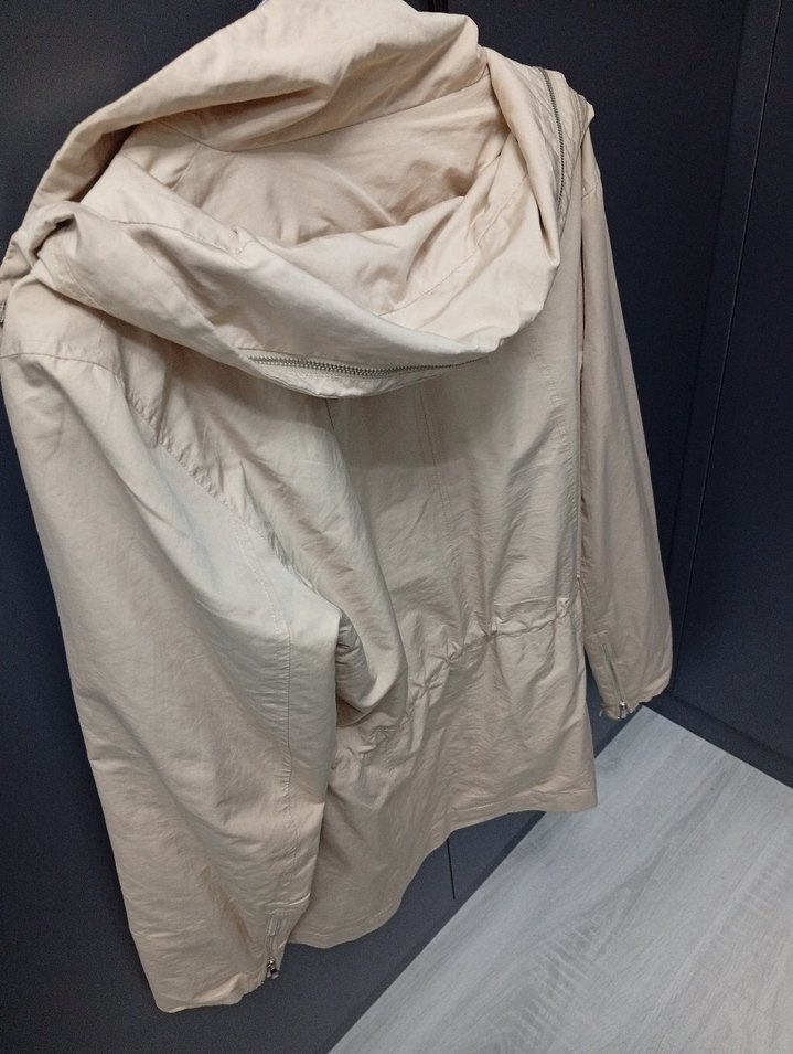 Bej Midi Kadın Keten Ceket - Görsel 5