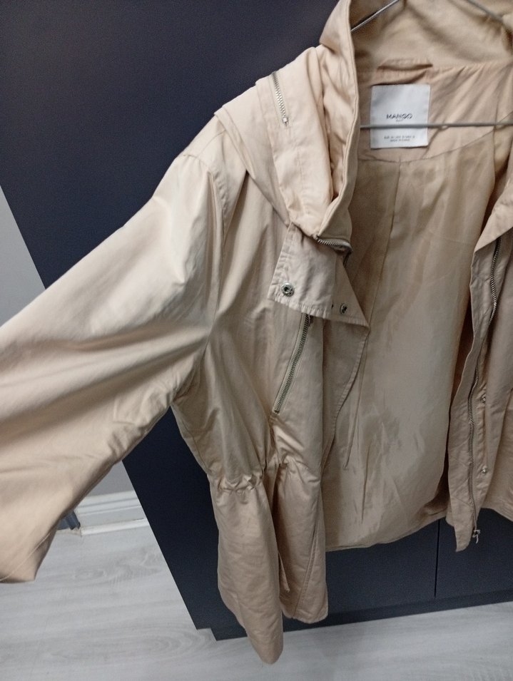 Bej Midi Kadın Keten Ceket - Görsel 3