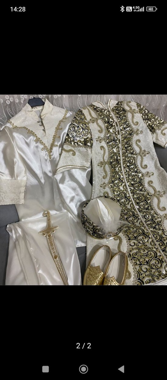 Beyaz Nakışlı Çocuk sünnet kıyafeti - Görsel 2