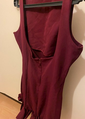 m Beden Bordo Mini Elbise