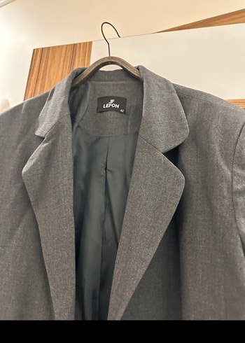 Diğer Gri Kadin Dugmeli Blazer Ceket