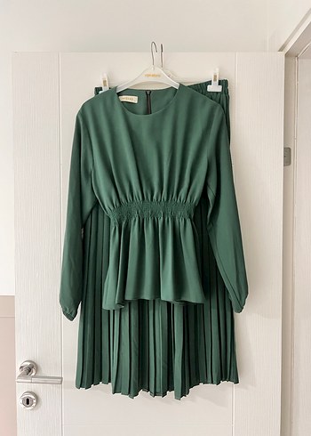 Yeşil Uzun Kollu Piliseli Kadın takım - Görsel 4