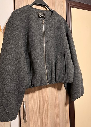 Gri Fermuarlı Kadın Ceket - Görsel 2