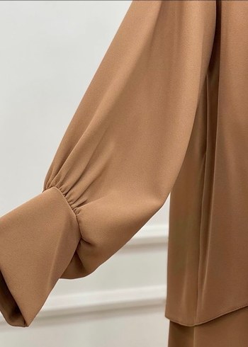 Bej Uzun Kollu Salaş Tunik - Görsel 2