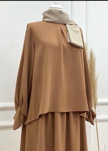 Bej Uzun Kollu Salaş Tunik - Görsel 3